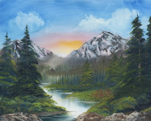 Mountain Stream Sunset